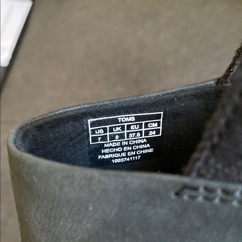 TOMS Leila Black Leather Slingback Mules size 7 - Picture 10 of 12